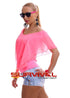 Scooped Neck Blouse Batwing Top
